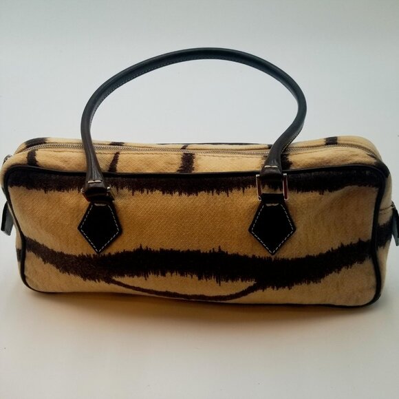 Valentino Garavani vintage animal print beige brown shoulder bag - Picture 3 of 12